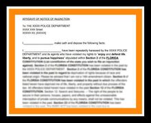 Load image into Gallery viewer, SAMPLE AFFIDAVIT OF NOTICE OF INJUNCTION (DO NOT DETAIN LIST)