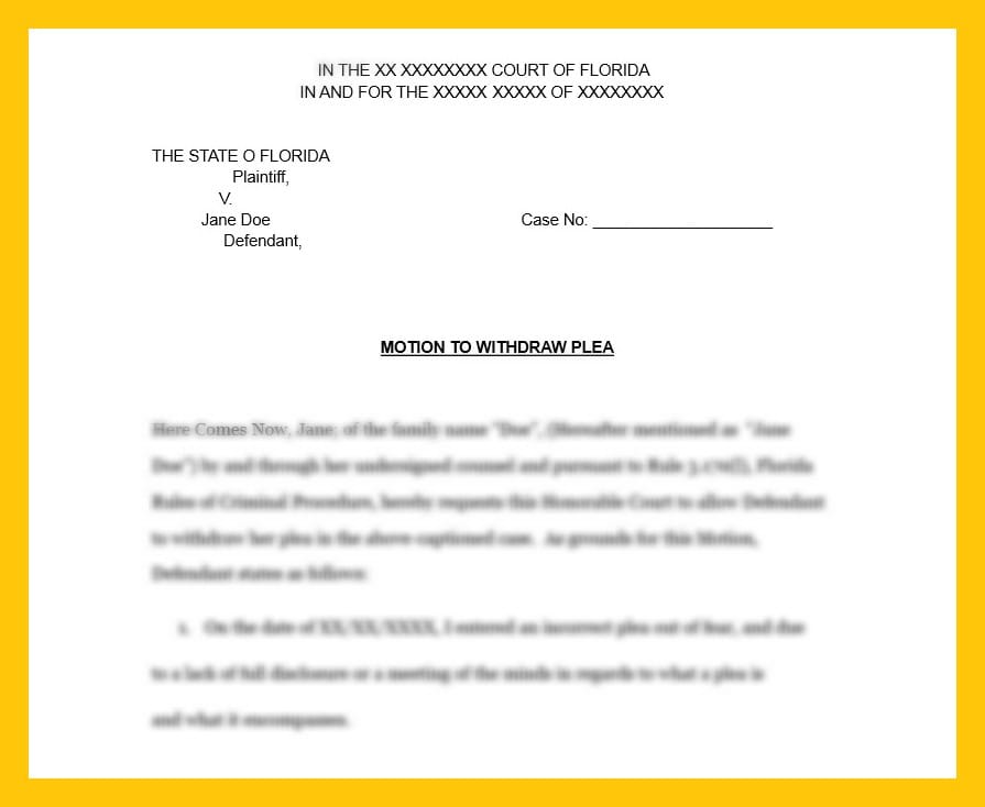 SAMPLE MOTION TO WITHDRAW PLEA Law Looper Store
