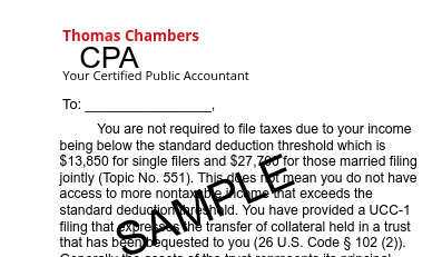 SAMPLE ACCOUNTANT/CPA INCOME REFERENCE LETTER