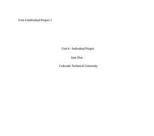 UNIT 4 - INDIVIDUAL PROJECT (10 SCHOLARLY REFERENCES AND SUMMARIES - COLLEGE/SAMPLE)
