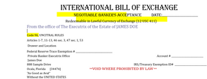 INTERNATIONAL BILL OF EXCHANGE SAMPLE