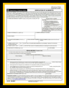 VERIFICATION OF VA BENEFITS FORM (DEPARTMENT OF VETERANS AFFAIRS)