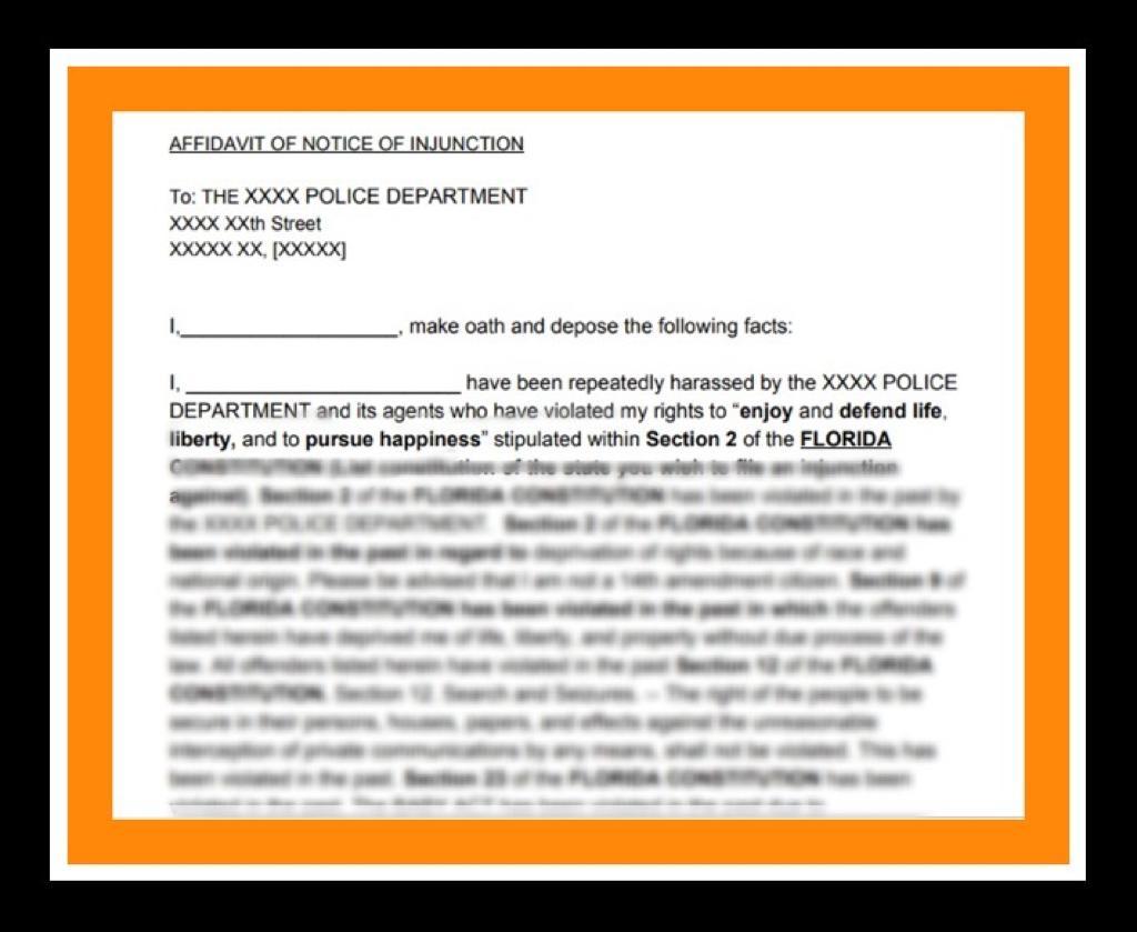 SAMPLE AFFIDAVIT OF NOTICE OF INJUNCTION (DO NOT DETAIN LIST) – Law ...