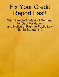Fix Your Credit Report Fast !