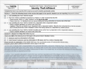 Sample IRS identity Theft Report