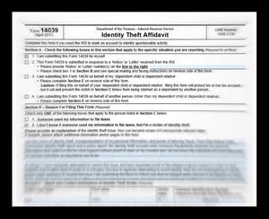 Sample IRS identity Theft Report