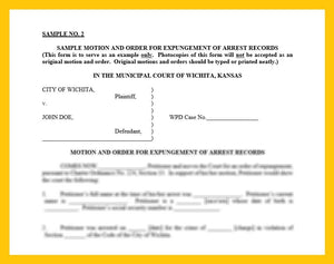 Sample Motion and Order for Expungement of Arrest Records
