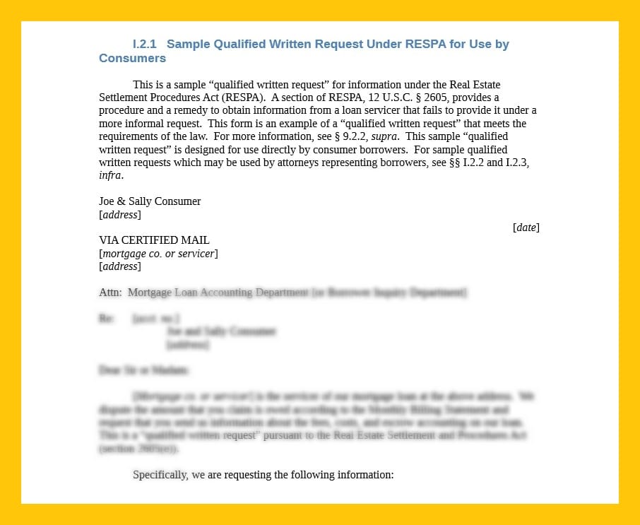 Sample Qualified Written Request Letter