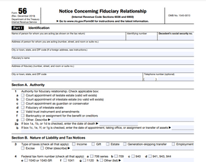 Form 56 - Notice Concerning Fiduciary Relationship