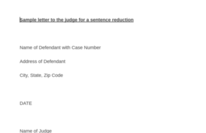 Sample Sentence Reduction Request Letter