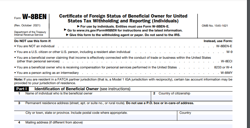 FORM W-8BEN