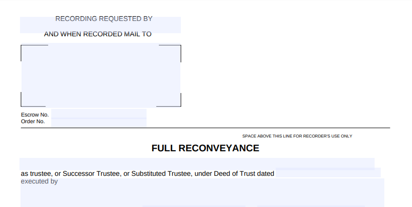 FULL RECONVEYANCE FORM