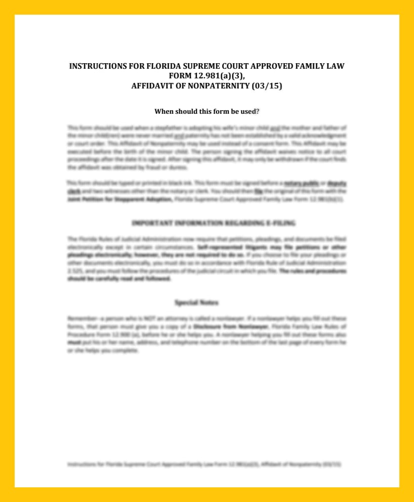 AFFIDAVIT OF NONPATERNITY